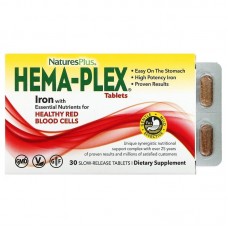 Комплекс витаминов и минералов, Hema-Plex, Nature's Plus, 30 таблеток с медленным высвобождением Комплекс витаминов и минералов, Hema-Plex, Nature's Plus, 30 таблеток с медленным высвобождением