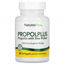 Прополис, Propolis w/Bee Pollen, Nature's Plus, пчелиная пыльца, 60 капсул Прополис, Propolis w/Bee Pollen, Nature's Plus, пчелиная пыльца, 60 капсул