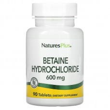 Бетаина гидрохлорид, Betaine Hydrochloride, Nature's Plus, 600 мг, 90 таблеток Бетаина гидрохлорид, Betaine Hydrochloride, Nature's Plus, 600 мг, 90 таблеток