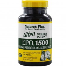Масло вечерней примулы (Ultra EPO 1500), Nature's Plus, максимальная мощность, 60 капсул Масло вечерней примулы (Ultra EPO 1500), Nature's Plus, максимальная мощность, 60 капсул