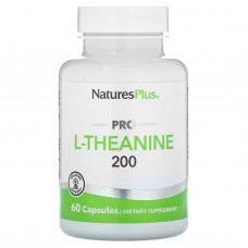 L-теанин Про 200, Pro L-Theanine, Nature's Plus, 200 мг, 60 капсул L-теанин Про 200, Pro L-Theanine, Nature's Plus, 200 мг, 60 капсул