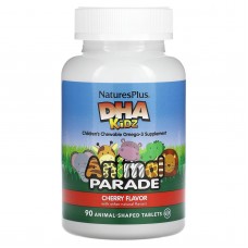 Рыбий жир для детей, DHA for Kids, Nature's Plus, Animal Parade, вишневый вкус, 90 жевательных конфет Рыбий жир для детей, DHA for Kids, Nature's Plus, Animal Parade, вишневый вкус, 90 жевательных конфет