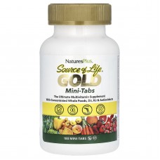 Мультивитамины, Gold, The Ultimate Multivitamin Supplement, Source of Life, NaturesPlus, 180 мини-таблеток Мультивитамины, Gold, The Ultimate Multivitamin Supplement, Source of Life, NaturesPlus, 180 мини-таблеток