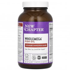 Жир аляскинского лосося, Wholemega Fish Oil, New Chapter, 120 гелевых капсул Жир аляскинского лосося, Wholemega Fish Oil, New Chapter, 120 гелевых капсул