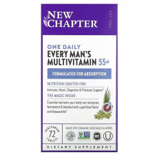 Мультивітамінний комплекс для чоловіків 55+, Every Man's One Daily 55+ Multivitamin, New Chapter, 1 на день, 72 вегетаріанські таблетки
