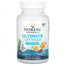 Риб'ячий жир для дітей від 6 до 12 років, Ultimate Omega, Nordic Naturals, полуниця, 340 мг, 90 гелевих міні капсул