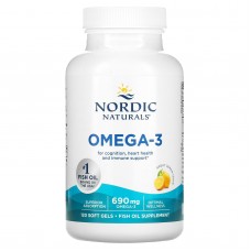 Очищенный рыбий жир, Omega-3, Nordic Naturals, лимон, 690 мг, 180 капсул Очищенный рыбий жир, Omega-3, Nordic Naturals, лимон, 690 мг, 180 капсул