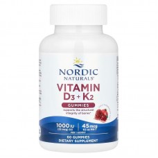 Вітамін D3 і К2, Vitamin D3 + K2, Nordic Naturals, смак граната, 60 жувальних цукерок Вітамін D3 і К2, Vitamin D3 + K2, Nordic Naturals, смак граната, 60 жувальних цукерок