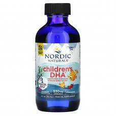 Жидкий рыбий жир для детей от 1 до 6 лет, Children's DHA, Nordic Naturals, клубника, 530 мг, 119 мл Жидкий рыбий жир для детей от 1 до 6 лет, Children's DHA, Nordic Naturals, клубника, 530 мг, 119 мл