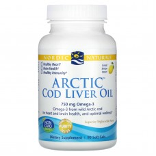 Рыбий жир из печени трески, Cod Liver Oil, Nordic Naturals, лимон, арктический, 1000 мг, 90 капсул Рыбий жир из печени трески, Cod Liver Oil, Nordic Naturals, лимон, арктический, 1000 мг, 90 капсул