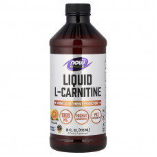 L-карнітин, L-Carnitine, Now Foods, Sports, рідкий, цитрус, 473 мл