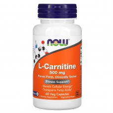 L-карнитин, L-Carnitine, NOW Foods, 500 мг, 60 вегетарианских капсул L-карнитин, L-Carnitine, NOW Foods, 500 мг, 60 вегетарианских капсул
