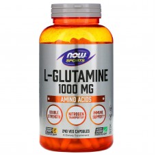 L-глютамин, L-Glutamine, Now Foods, Sports, двойной силы, 1000 мг, 240 вегетарианских капсул L-глютамин, L-Glutamine, Now Foods, Sports, двойной силы, 1000 мг, 240 вегетарианских капсул