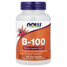Комплекс В-100 для нервової системи, B-100, NOW Foods, 100 вегетаріанських капсул Комплекс В-100 для нервової системи, B-100, NOW Foods, 100 вегетаріанських капсул
