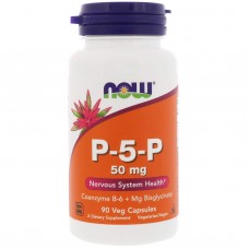 P-5-P пиридоксаль-5-фосфат с магнием, Now Foods, 50 мг, 90 вегетарианских капсул P-5-P пиридоксаль-5-фосфат с магнием, Now Foods, 50 мг, 90 вегетарианских капсул