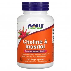 Холин и инозитол, Choline & Inositol, Now Foods, 500 мг, 100 вегетарианских капсул