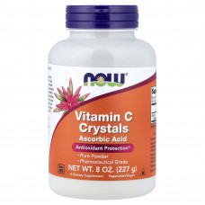 Вітамін С, Vitamin C, Now Foods, кристали, 227 г