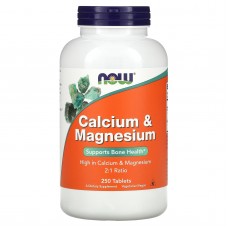 Кальций и магний, Calcium & Magnesium, Now  Foods, 250 таблеток