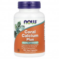Кораловий кальцій плюс, Coral Calcium Plus, Now Foods, 100 вегетаріанських капсул