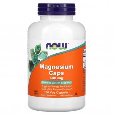 Магний, Magnesium Caps, Now Foods, 400 мг, 180 вегетарианских капсул Магний, Magnesium Caps, Now Foods, 400 мг, 180 вегетарианских капсул