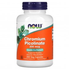 Хром пиколинат, Chromium Picolinate, Now Foods, 200 мкг, 250 капсул