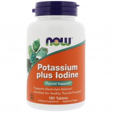 Йодид калия, Potassium Plus Iodine, Now Foods, 180 таблеток Йодид калия, Potassium Plus Iodine, Now Foods, 180 таблеток