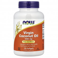 Кокосова олія, Coconut Oil, Now Foods, першого віджиму, 1000 мг, 120 гелевих капсул Кокосова олія, Coconut Oil, Now Foods, першого віджиму, 1000 мг, 120 гелевих капсул