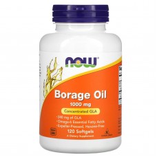 Масло огуречника (Borage Oil), Now Foods, концентрация ГЛК, 1000 мг, 120 гелевых капсул Масло огуречника (Borage Oil), Now Foods, концентрация ГЛК, 1000 мг, 120 гелевых капсул