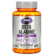 Бета-аланін, Beta-Alanine, NOW Foods, Sports, для витривалості, 750 мг, 120 вегетаріанських капсул Бета-аланін, Beta-Alanine, NOW Foods, Sports, для витривалості, 750 мг, 120 вегетаріанських капсул