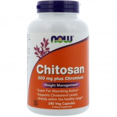 Хитозан и хром для похудения, Chitosan, Now Foods, 500 мг, 240 капсул