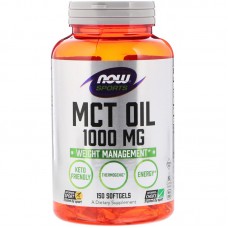 Масло МСТ для похудения, MCT Oil, Now Foods, Sports, 1000 мг, 150 капсул Масло МСТ для похудения, MCT Oil, Now Foods, Sports, 1000 мг, 150 капсул