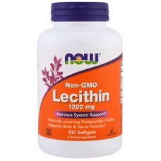 Лецитин, Lecithin, Now Foods, 1200 мг, 100 гелевых капсул Лецитин, Lecithin, Now Foods, 1200 мг, 100 гелевых капсул