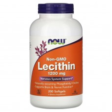 Лецитин, Lecithin, Now Foods, 1200 мг, 200 гелевых капсул Лецитин, Lecithin, Now Foods, 1200 мг, 200 гелевых капсул