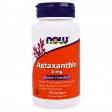 Астаксантин, Astaxanthin, Now Foods, 4 мг, 90 гелевых капсул Астаксантин, Astaxanthin, Now Foods, 4 мг, 90 гелевых капсул