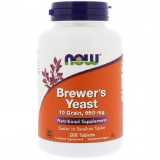 Пивные дрожжи, Brewer's Yeast, Now Foods, 1950 мг, 200 таблеток (650 мг в таблетке)