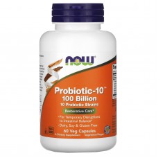 Пробиотики-10, Probiotic-10, Now Foods, 100 млрд, 60 растительных капсул