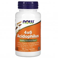 Пробіотики, 4x6 Acidophilus, Now Foods, 120 рослинних капсул Пробіотики, 4x6 Acidophilus, Now Foods, 120 рослинних капсул