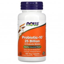 Пробиотики-10, Probiotic-10, Now Foods, 25 млрд, 100 растительных капсул