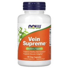 Поддержка для вен, Vein Supreme, Now Foods, 90 вегетарианских капсул