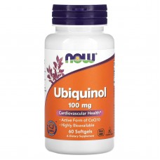 Убихинол, Ubiquinol, Now Foods, 100 мг, 60 гелевых капсул