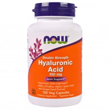 Гиалуроновая кислота, Hyaluronic Acid, Now Foods, двойная сила, 100 мг, 120 вегетарианских капсул Гиалуроновая кислота, Hyaluronic Acid, Now Foods, двойная сила, 100 мг, 120 вегетарианских капсул