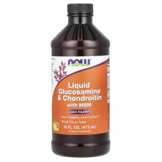 Глюкозамін та хондроїтин з МСМ, Glucosamine & Chondroitin with MSM, Now Foods, рідкий, 473 мл
