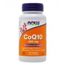 Коэнзим Q10, CoQ10, Now Foods, с витамином Е и лецитином, 400 мг, 30 гелевых капсул Коэнзим Q10, CoQ10, Now Foods, с витамином Е и лецитином, 400 мг, 30 гелевых капсул
