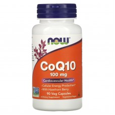 Коэнзим Q10 (CoQ10), Now Foods, с ягодами боярышника, 100 мг, 90 капсул Коэнзим Q10 (CoQ10), Now Foods, с ягодами боярышника, 100 мг, 90 капсул