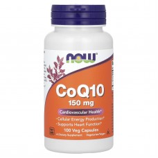 Коэнзим Q10, CoQ10, Now Foods, 150 мг, 100 вегетарианских капсул Коэнзим Q10, CoQ10, Now Foods, 150 мг, 100 вегетарианских капсул