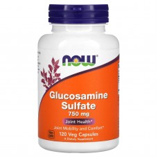 Глюкозамин сульфат, Glucosamine Sulfate, NOW Foods, 750 мг, 120 растительных капсул Глюкозамин сульфат, Glucosamine Sulfate, NOW Foods, 750 мг, 120 растительных капсул