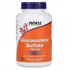 Глюкозамин сульфат, Glucosamine Sulfate, Now Foods, 750 мг, 240 растительных капсул Глюкозамин сульфат, Glucosamine Sulfate, Now Foods, 750 мг, 240 растительных капсул