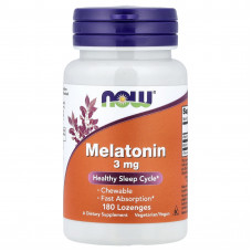Мелатонін, Melatonin, Now Foods, 3 мг, 180 льодяників Мелатонін, Melatonin, Now Foods, 3 мг, 180 льодяників