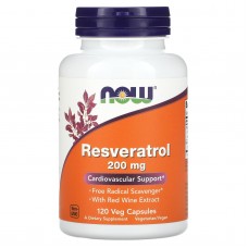 Ресвератрол, Resveratrol, Now Foods, 200 мг, 120 вегетарианских капсул