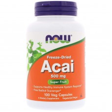 Асаи, Acai, Now Foods, сублимированные ягоды, 500 мг, 100 вегетарианских капсул Асаи, Acai, Now Foods, сублимированные ягоды, 500 мг, 100 вегетарианских капсул